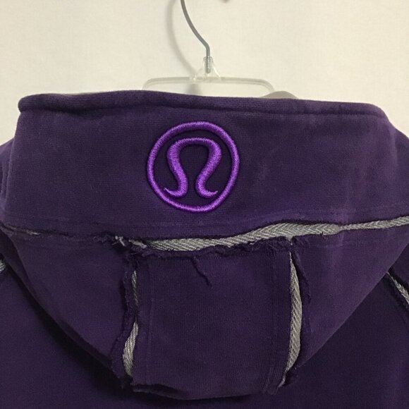 Lululemon Special Edition Scuba Hoodie Purple with Gray Trim Size 8 - Picture 6 of 12